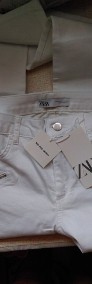(40/L) ZARA/ Ekskluzywne, białe spodnie, rurki ze zdobieniem z Madrytu/ NOWE z metką -4