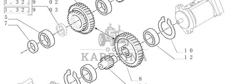 New Holland T6010 T7230 Wałek 75mm l 47130581-1