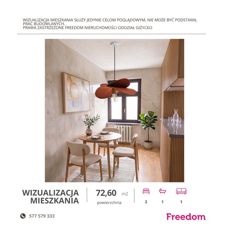 3-pokojowe mieszkanie 72,6 m² | ul. Konarskiego - Widok 6