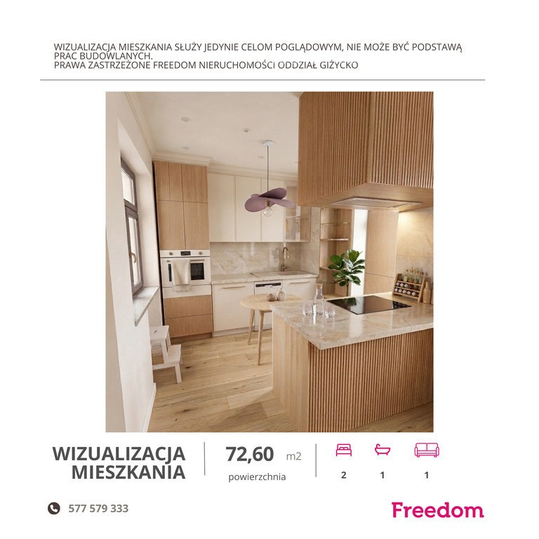 3-pokojowe mieszkanie 72,6 m² | ul. Konarskiego - Więcej
