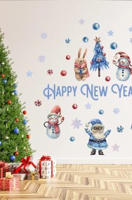 Christmas Window Decal Santa Claus Snowflake Stickers Winter Wall