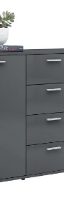 vidaXL Komoda na wysoki połysk, szara, 120x35,5x75 cm, płyta wiórowa801336-3