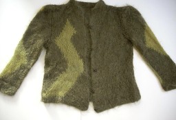 Sweter Moherowy Robiony na Drutach XL