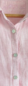 Różowa koszula bluzka lniana M 38 na guziki len retro cottagecore cottage natura-4