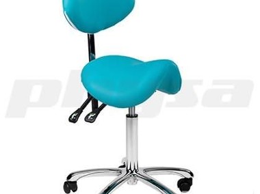Krzesło siodłowe regulowane obrotowe niebieskie kosmetyczne-1