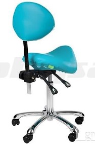 Krzesło siodłowe regulowane obrotowe niebieskie kosmetyczne-3