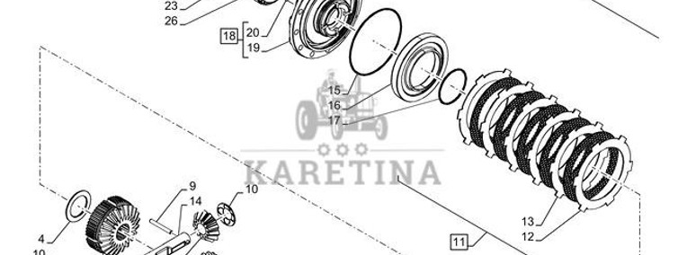 New Holland T6010 Zestaw kół zębatych 22t, 13t 47129159-1