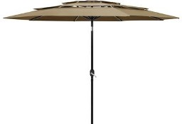 vidaXL 3-poziomowy parasol na aluminiowym słupku, kolor taupe, 3 m