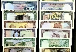 LIBAN 1980  do 1988-zestaw 7 banknotów UNC! GRATIS WYSYŁKA!