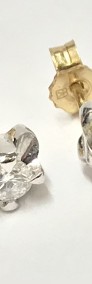 Złote KOLCZYKI dwukolorowe złoto DIAMENTY YES Hearts&Arrows AMORE 0.34ct-3