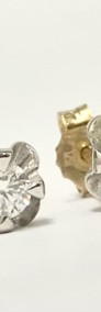 Złote KOLCZYKI dwukolorowe złoto DIAMENTY YES Hearts&Arrows AMORE 0.34ct-4