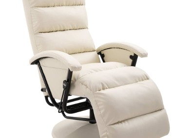vidaXL Rozkładany fotel telewizyjny, kremowy, sztuczna skóra248478-1