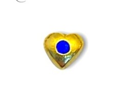 złota biżuteria nazębna Quarkee 22K Gold Heart with Sapphire / Serce z szafirem
