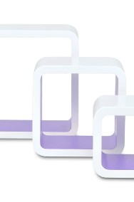 3 biało fioletowe półki ozdobne MDF Cube242172-2