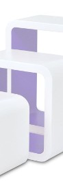 3 biało fioletowe półki ozdobne MDF Cube242172-3