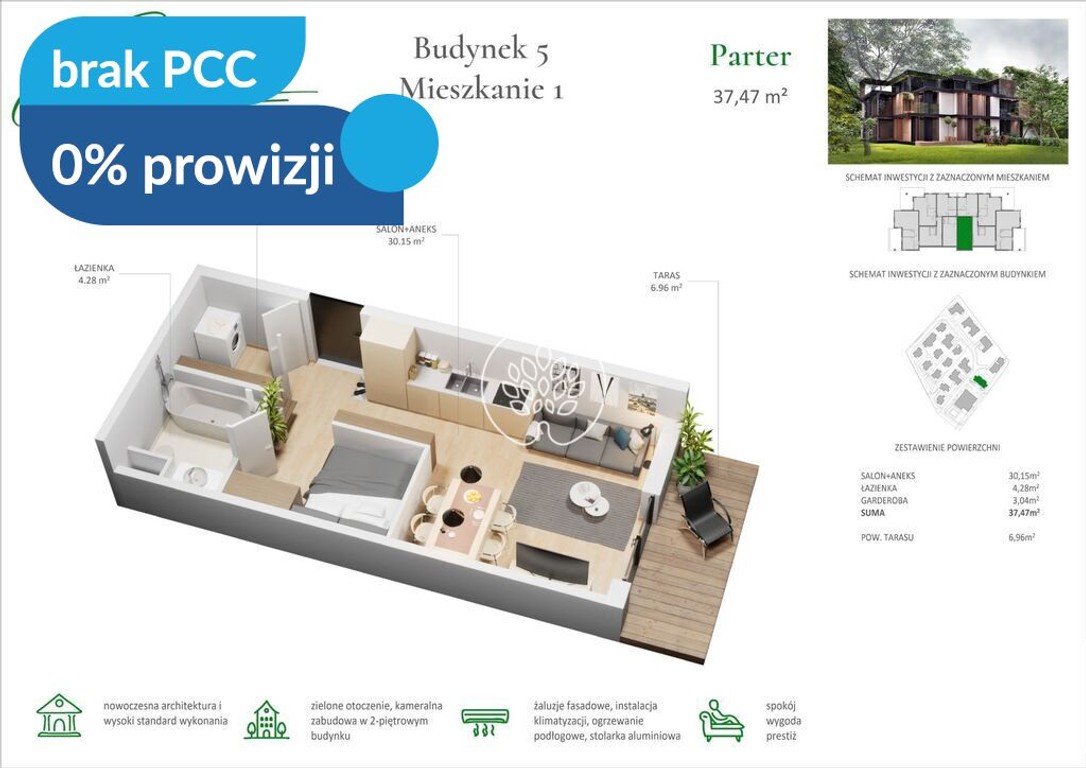 Mieszkanie na sprzedaż, 1 pokój, 37 m², Lubicz Dolny