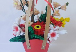 NOWOŚĆ !!!Flowerbox  kwiaty szenilowe rękodzieło prezent dekoracja kwiaty 