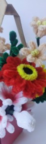 NOWOŚĆ !!!Flowerbox  kwiaty szenilowe rękodzieło prezent dekoracja kwiaty -3