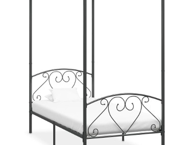 vidaXL Rama łóżka z baldachimem, szara, metalowa, 120 x 200 cm 284442-1