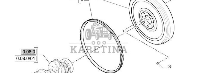 New Holland T6010 Koło zamachowe 2830618-1