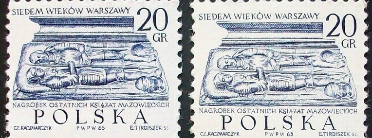 Znaczki polskie rok 1965 Fi 1450 odcienie - 2 znaczki-1