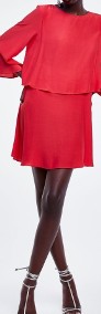 (36/S) ZARA/ Czerwona sukienka wieczorowa z Madrytu/ NOWA-4