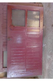 Drzwi garażowe warsztatowe wrota garażu warsztatu drewniane 211x108x4-2