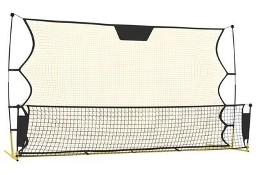 vidaXL Rebounder piłkarski, czarno-żółty, 183x85x120 cm, poliester