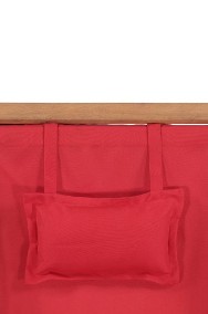 vidaXL Składany leżak plażowy, tkanina i drewniana rama, czerwony 43995-2