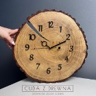 Drewniany zegar ścienny z plastra drewna, 40 cm | CUDA Z DREWNA - na zamówienie
