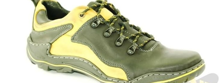 Czarno - żółte Dobre buty ze skóry Kent 207-1