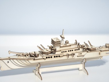 Statek drewniane puzzle 3D skladany puzzle-1