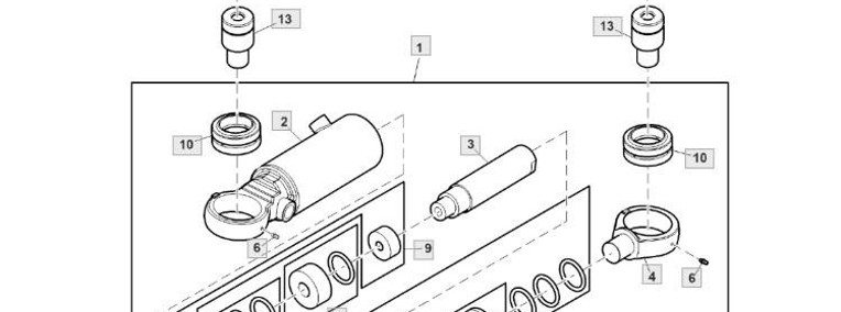 John Deere 8245R 8270R 8295R 8320R 8335R 8345R 8370R 8400R - siłownik hydrauliczny TA20416 TA20415-1