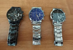 Zegarek na rękę z datownikiem, srebrno-czarny, nowy