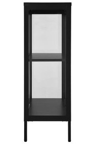 vidaXL Szafka boczna, czarna, 75x35x105 cm, stal i szkłoSKU:336070-3