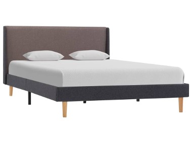 vidaXL Rama łóżka, kolor taupe, tapicerowana tkaniną, 140 x 200 cm 286688-1