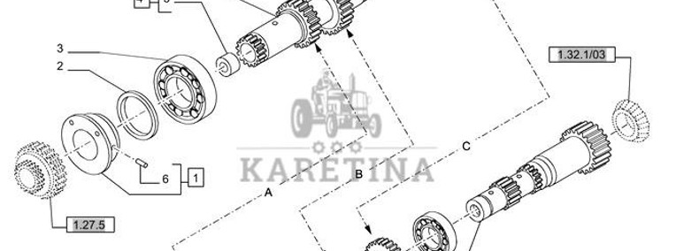 New Holland T6010 Wał pośredni 5195014-1