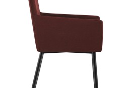 vidaXL Krzesła z podłokietnikami, 2 szt., czerwone wino, tkanina281848