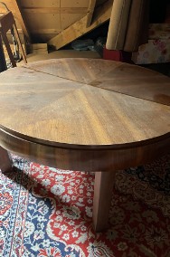 Okrągły niski stół z litego drewna-2