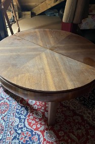 Okrągły niski stół z litego drewna-3
