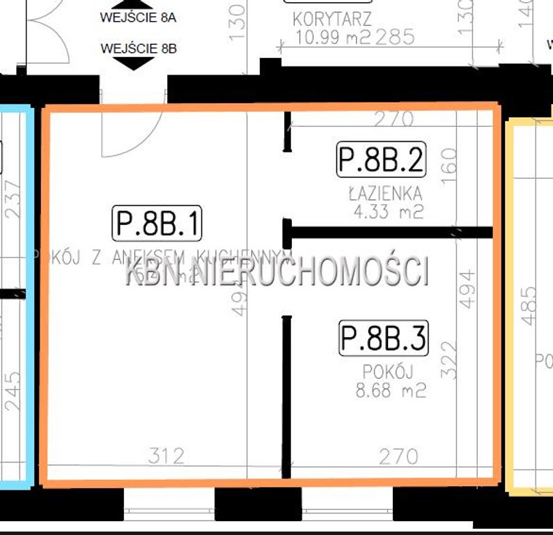 kawalerka z oddzielną sypialnią – pohled 3