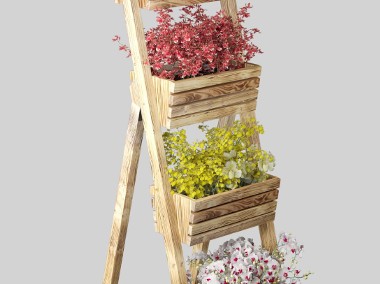 Opalany kwietnik drewniany stojak na kwiaty 140cm-1