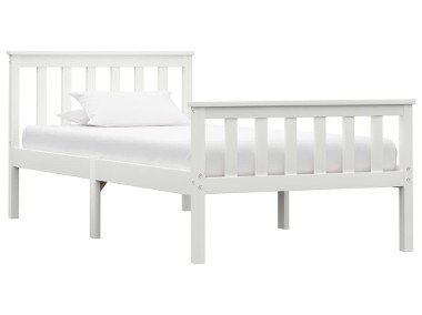 vidaXL Rama łóżka, biała, lite drewno sosnowe, 100 x 200 cm 283215-1