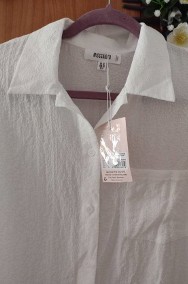(38/40) Eksklzuywna, długa, biała koszula oversize z Londynu/ NOWA-2