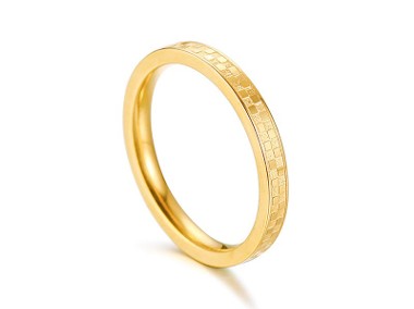 Nowy pierścionek obrączka złoty kolor stal szlachetna skromny prosty elegancki-1