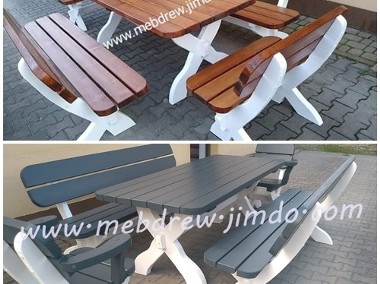 Antracyt stół 2 ławy 2 fotele, komplet ogrodowy meble do ogrodu antracyt-1
