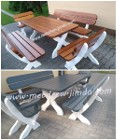 Antracyt stół 2 ławy 2 fotele, komplet ogrodowy meble do ogrodu antracyt