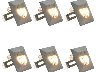 vidaXL Lampy ścienne zewnętrzne LED, 6 szt., 5 W, srebrne, kwadratowe 45656-1