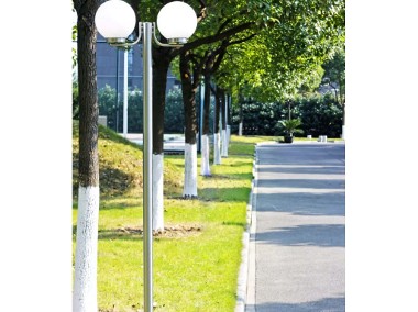 Lampa, latarnia ogrodowa, stojąca (220 cm) z dwoma kloszami 40390-1
