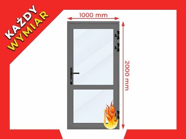 Drzwi Przeciwpożarowe PPOŻ EI30 Aluminiowe 100 x 200 cm - Na Każdy Wymiar-1